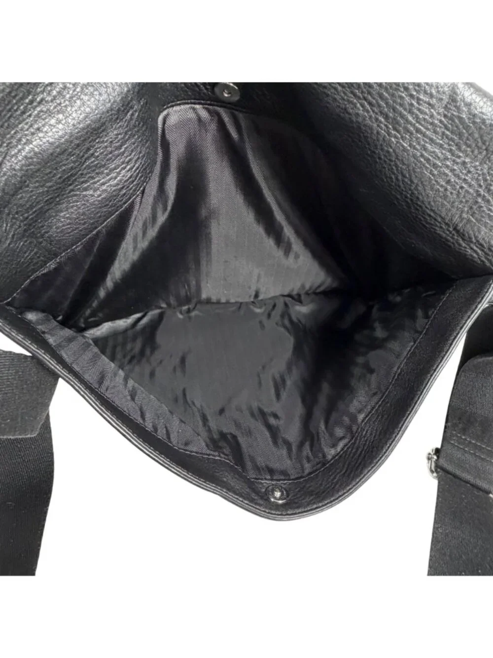 Banana Republic Greyson Black Leather Front Flap Messenger Bag Laptop Briefcase